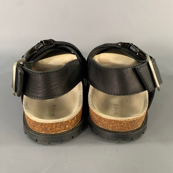 A.P.C. Size 8 Black Silver Gladiator Sandals main image 6